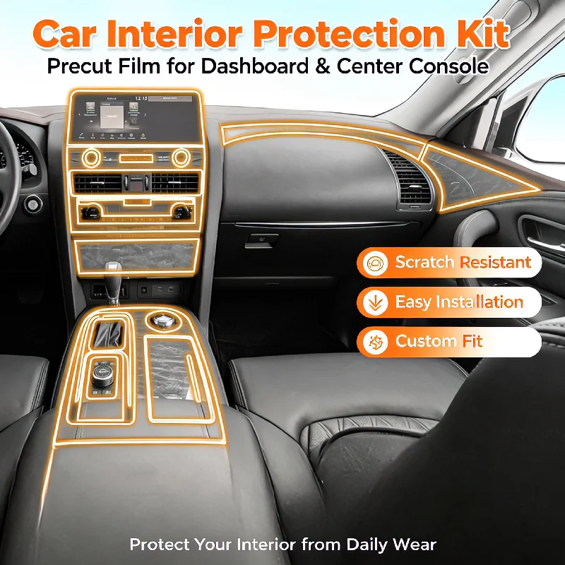 For 20-21 Nissan Patrol center console navigation screen car interior modification transparent anti-scratch protective film
