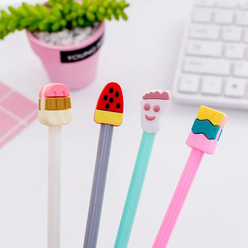 

Cute Watermelon Ice Cream Big Feet Neutral Pen 0.5 Black Student Neutral Pen Wholesale Manufacturer Stationery