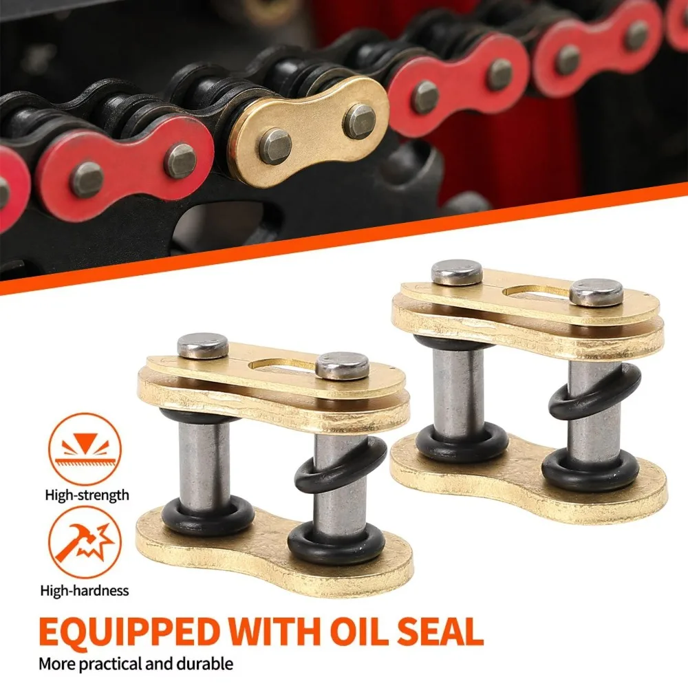 Motorcycle Chain Joint Connecting Link 520 525 High-Strength Oil Seal O-Ring Master Link Spring Clip Lock for Off Road Motorbike