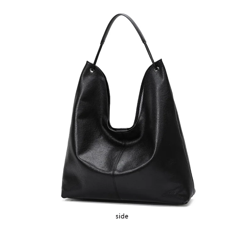 Aidanni 2026 Neue Echtleder-Tragetasche für Damen, Geräumige Unterarmtasche, Schwarze Schulter- und Handtasche, Muttertasche – Detail 9