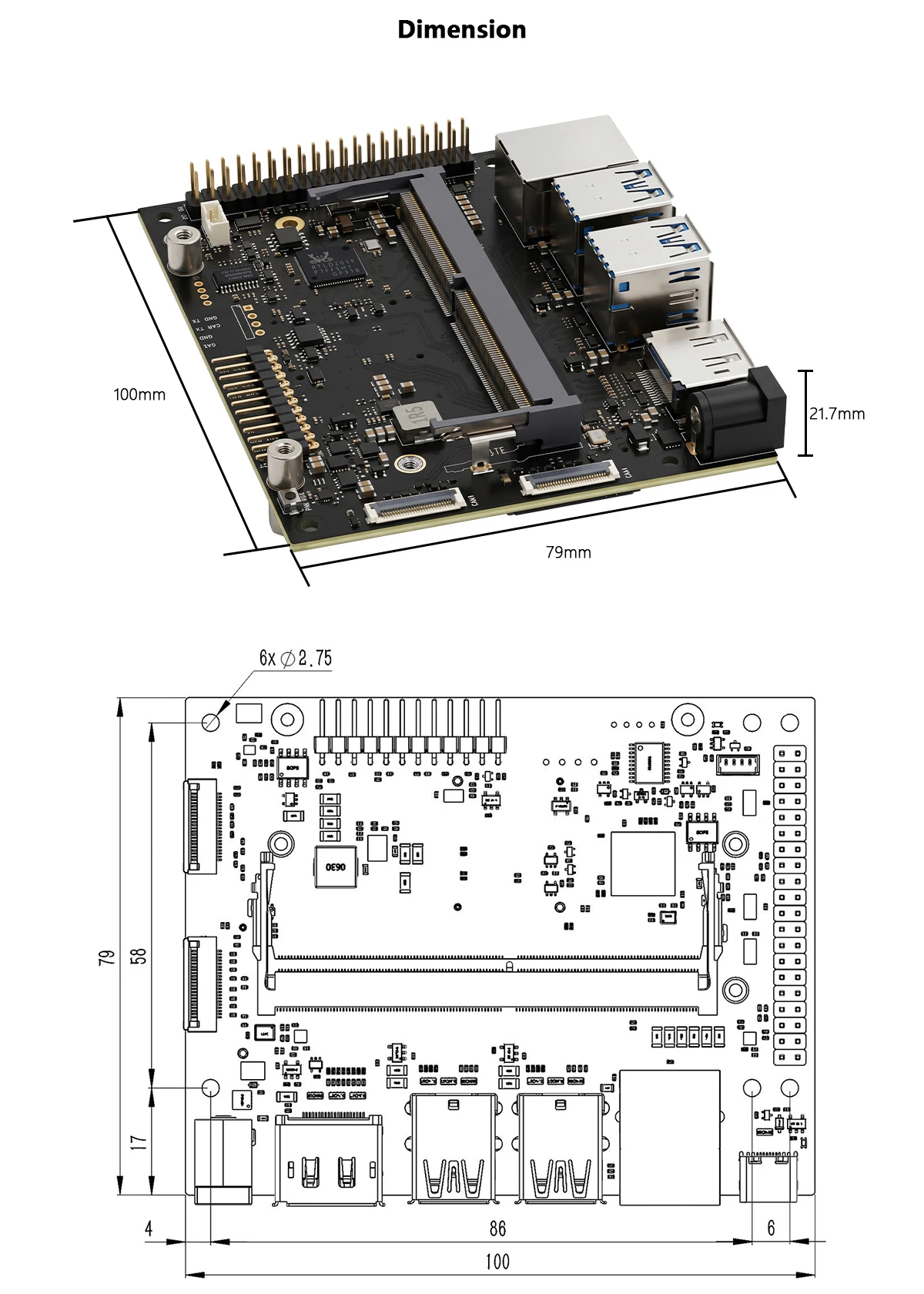 Portworld YC-N1902 Mini Carrier Board for NVIDIA Orin Nano 4G/8G & Orin NX 8G/16G