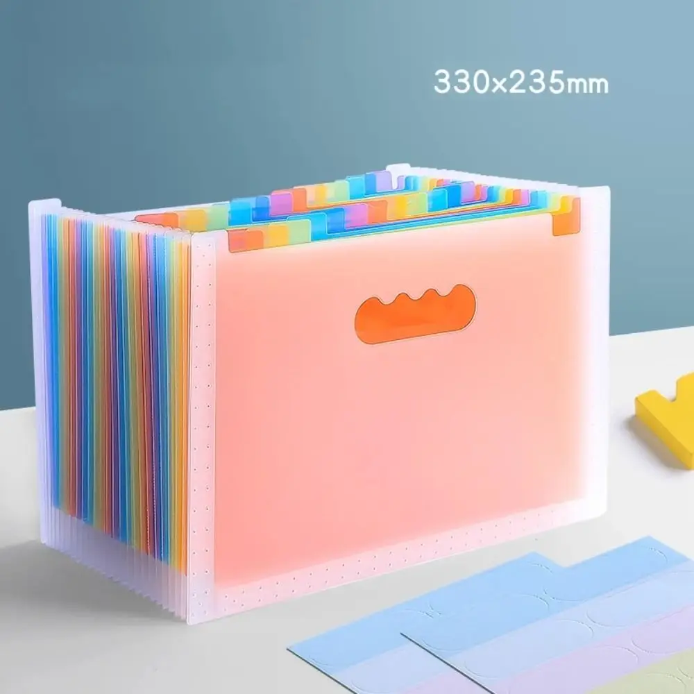 

Multi-layer 25 Pockets File Folder Portable Large Capacity A4 Expanding Organ Bag Waterproof File Storage Paper Organizer