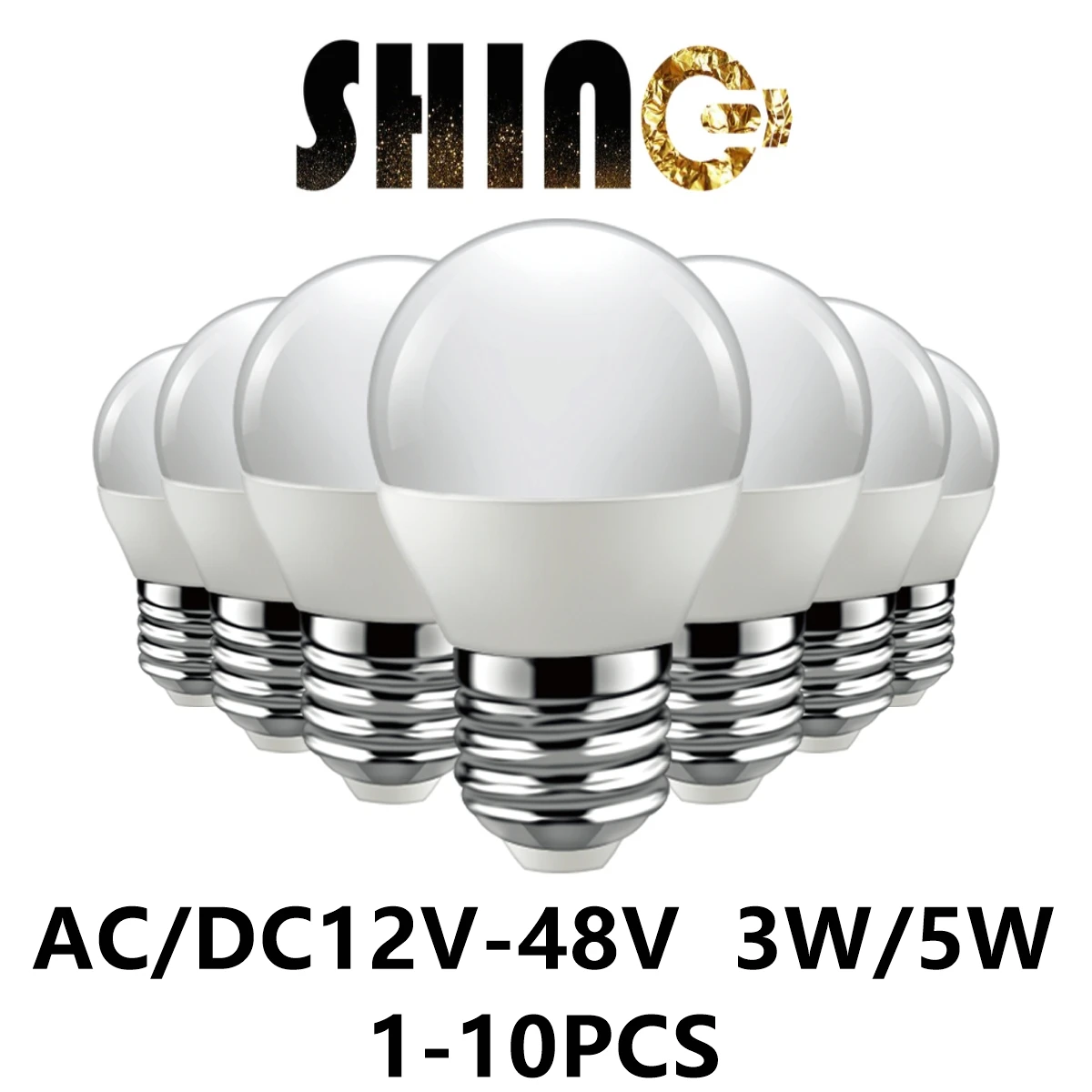 LED 저전압 전구 G45 AC/DC 12V-48V E27 B22 매우 밝은 따뜻한 백색광, 태양 에너지 저전압 충전기 조명용 3W 5W