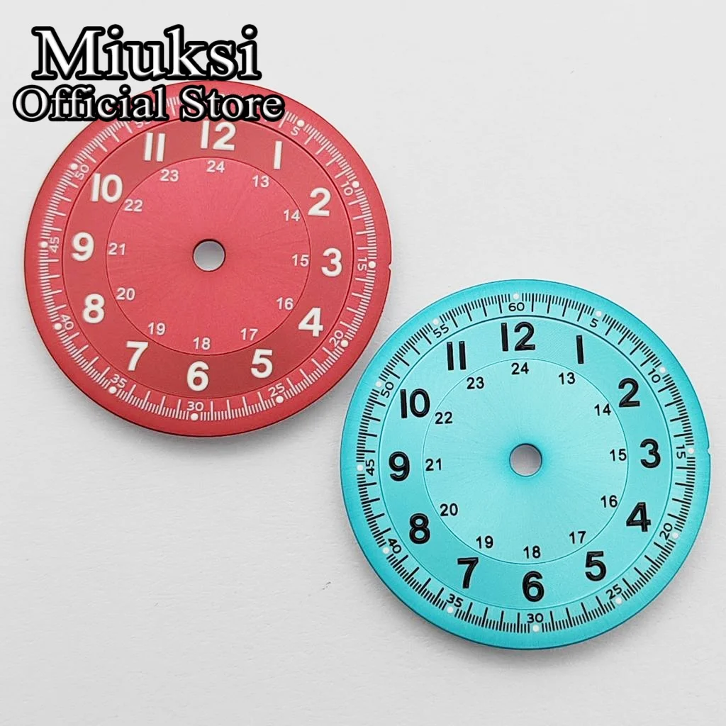 Miuksi 29mm Uhrenzifferblatt, leuchtend, passend für Uhrwerke VH31 NH35 ETA2824 2836 Mingzhu DG2813 3804 Miyota 8205 8215 821A – Detail 1