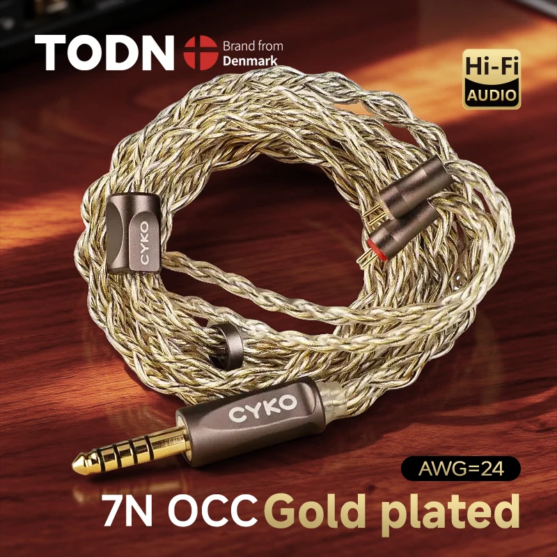 

CYKO HIFI 4-ядерный 7N OCC позолоченный кабель для наушников 3,5 мм/4,4 мм MMCX/0,78 2-контактный кабель для обновления наушников IEM для Sony HOLA