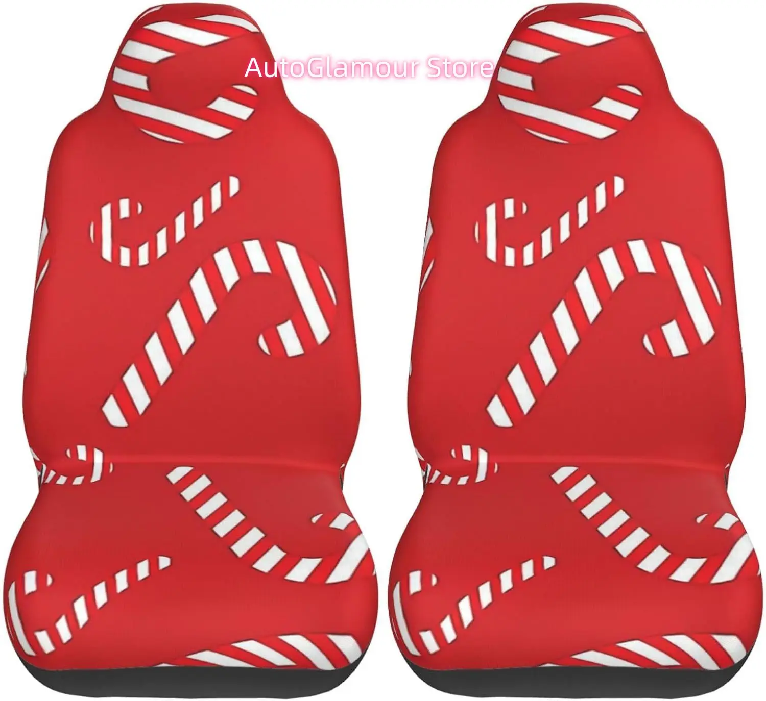 Candy Cane Pattern Fashionable and Durable Car Seat Covers in Two Sets, Protecting The Car Seats