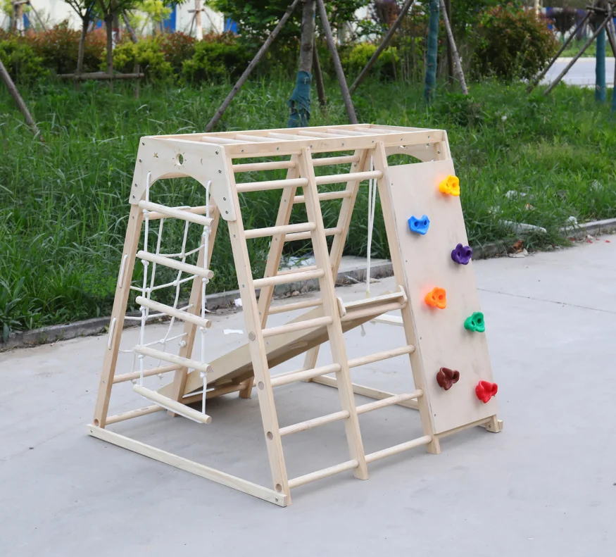 Klettergerüst aus Holz mit Sch – Kids Outdoor Climbing Frame Bewertung und Preis