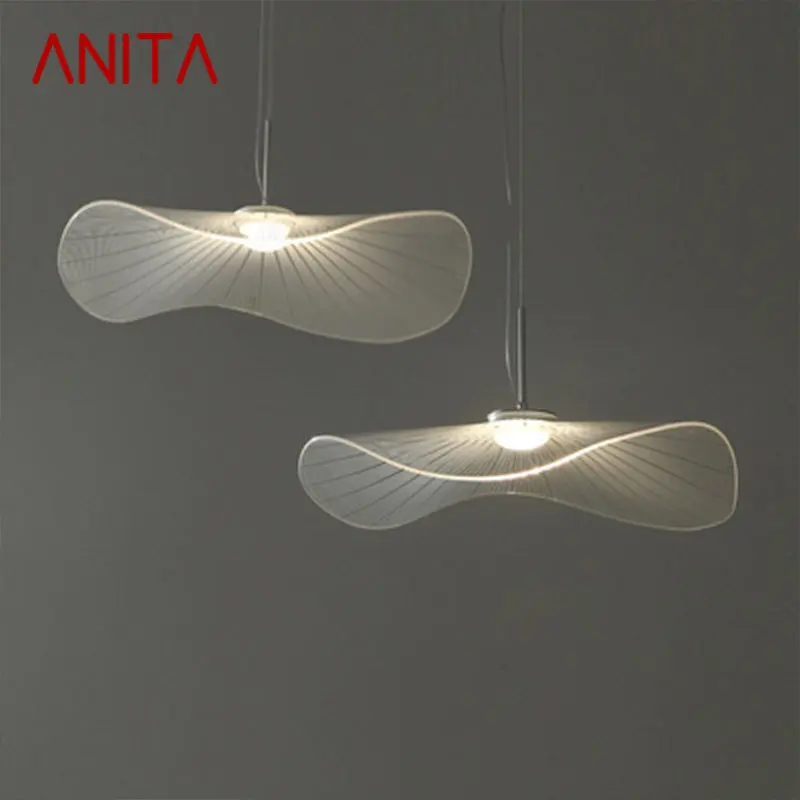 

ANITA Aluminum Led Light Pendant Creative Lotus Leaf Modelling White Modern Chandeliers Lamp for Living Dining Room Decor