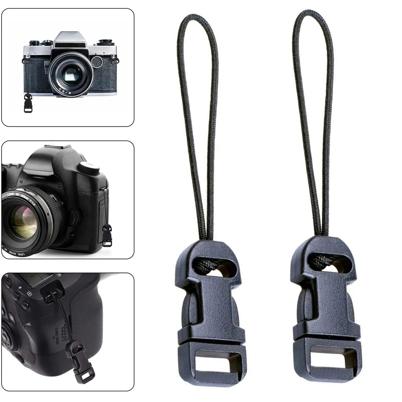 Camera Quick Release Strap for Nikon DSLR Adjustable Buckles, QD Loops, Steel Lug Split Rings Neck Strap Clips Connector Buckle