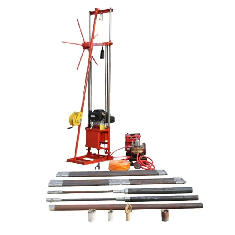 Small Portable  Mini Manual Rotary Drilling Rig for Water Well 80m Depth