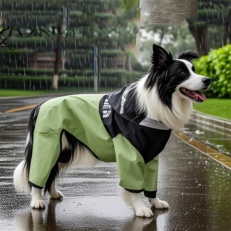 

Border Collie Special Raincoat Pet Big Dog Four Legs Waterproof All-inclusive Clothes Golden Retriever Waterproof Clothes