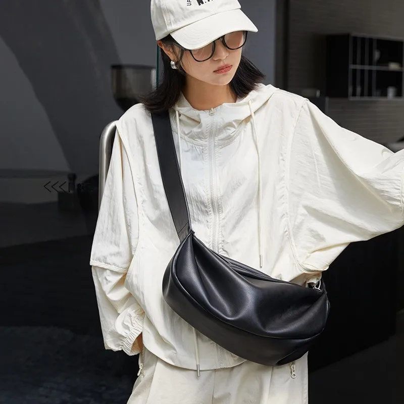 

Нишевая сумка через плечо из мягкой кожи в стиле ретро, повседневная женская сумка через плечо с широким плечевым ремнем на одно плечо