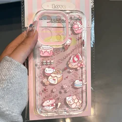 Hello Kitty Fine Food Clear Space Phone Case for Xiaomi Mi 10 10T 11 11Lite 12 12Lite 12T 13 14 Poco F4 F5 X4 X5 M45 Pro 5G