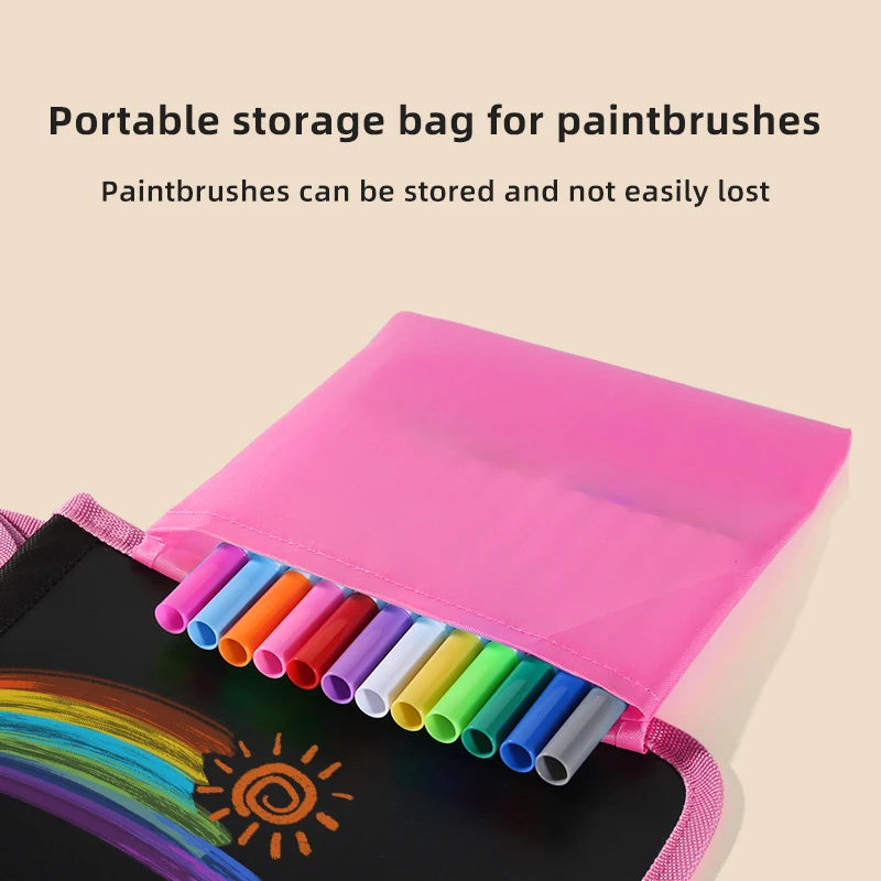 Le livre de tableau noir de dessin et d'écriture pour enfants peut être essuyé à plusieurs reprises et utilisé (stylo aquarelle de 12 couleurs inclus)