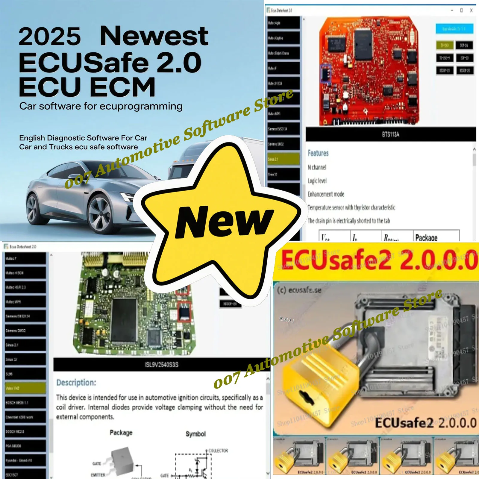 

ECU Repair Software with ECU Modules + ECUs Datasheet Pinout Immobilizer Location Multimeters Transistor EEprom Defects Include