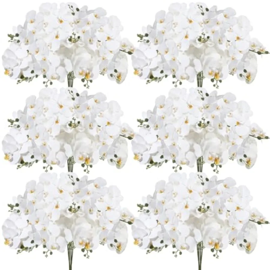 

Pcs 32 Inch Artificial Phalaenopsis Flowers White Artificial Orchid Flowers Stem Plants Natural Large Bloom Orchids 7 Blooms Fa