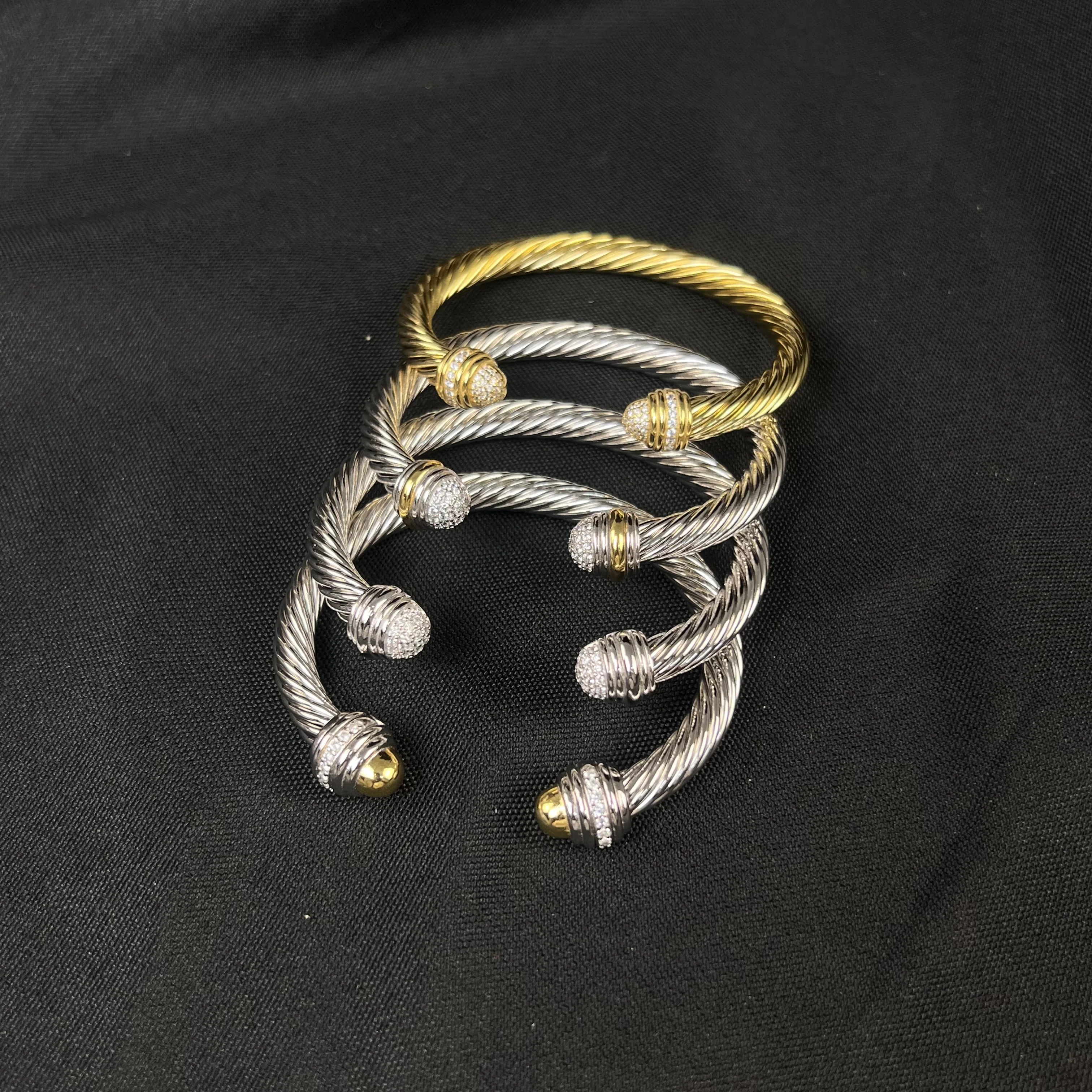 

S925 sterling silver 2025 new 7mm color separation half diamond bracelet neutral fashion trend retro classic luxury jewelry gift