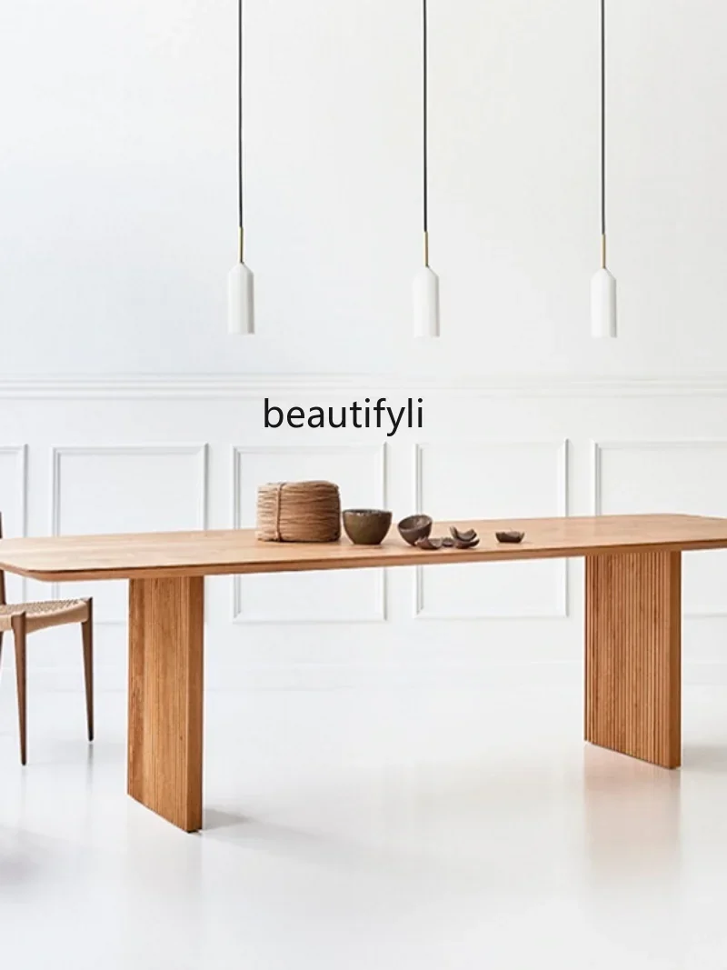 

xzNordic Solid Wood Desk Simple Modern Desk Creative Quiet Style Dining Table Living Room