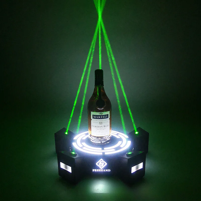 Bar creative green laser bar nightclub KTV champagne wine XO laser base display stand led table champagne wall stand