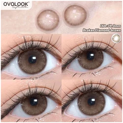 OVOLOOK-2pcs/pair 6 Months Life Span Contact Lenses Natural Colored Lenses for Eyes Myopia Lenses Eye Color Brown Beauty Pupil