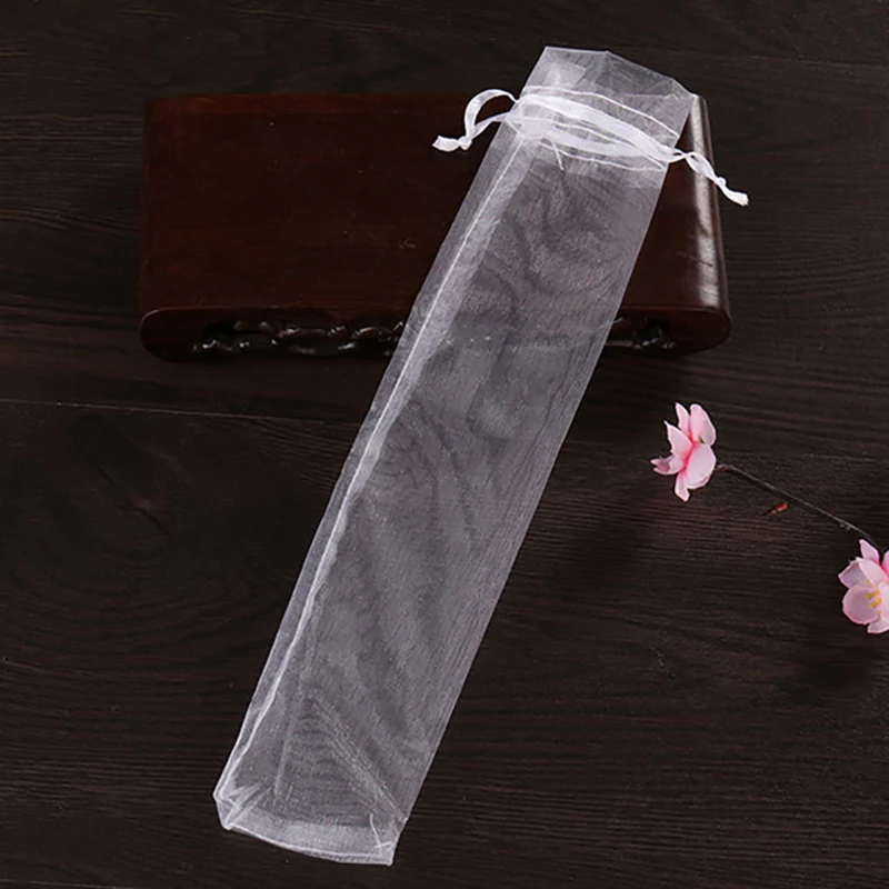 10pcs Folding Hand Fan Pouch Drawstring Organza Bags Folding Fan Pocket Bag For Outdoor Wedding Party Favor Gift Bags