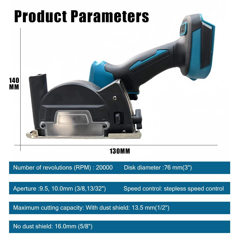 HOT 3inch Brushless Electric Angle Grinder Kit 76mm Speed Variable Cordless Polishing Cutting Power Tools for Makita 18V Battery