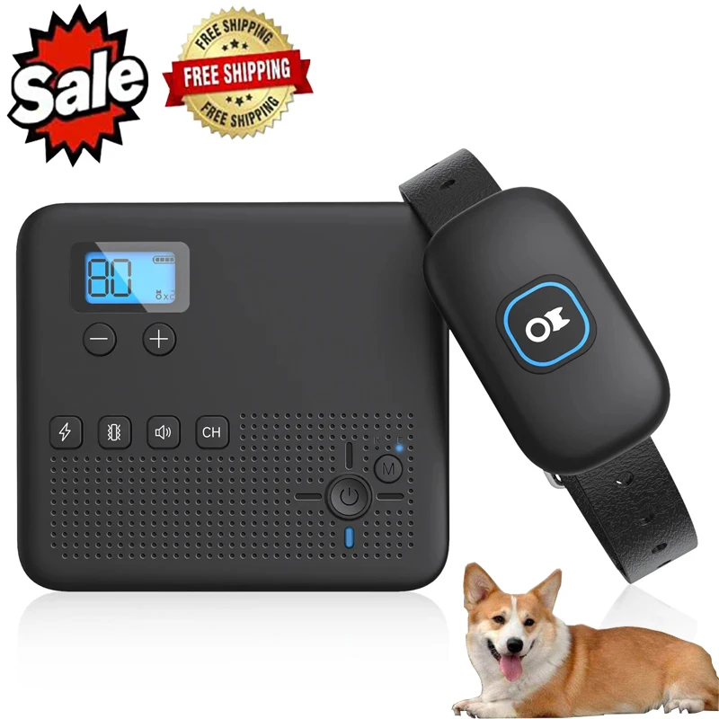 Collar de entrenamiento inalámbrico para mascotas, cerca eléctrica 2 en 1 para perros, antideslizante, sistema recargable de contención para mascotas al aire libre, hasta 3 perros