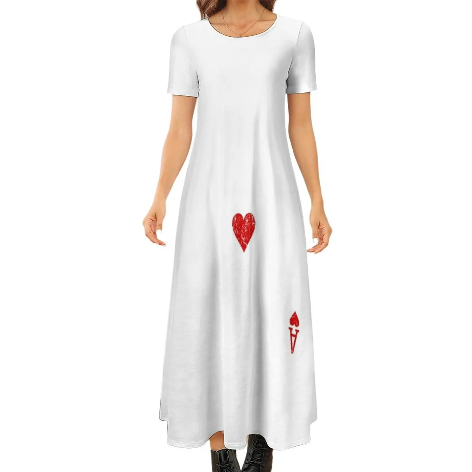 

Ace of Hearts Playing Card Round Neck Short Sleeve Dress summer dresses womens 2024 Woman clothing party dresses woman