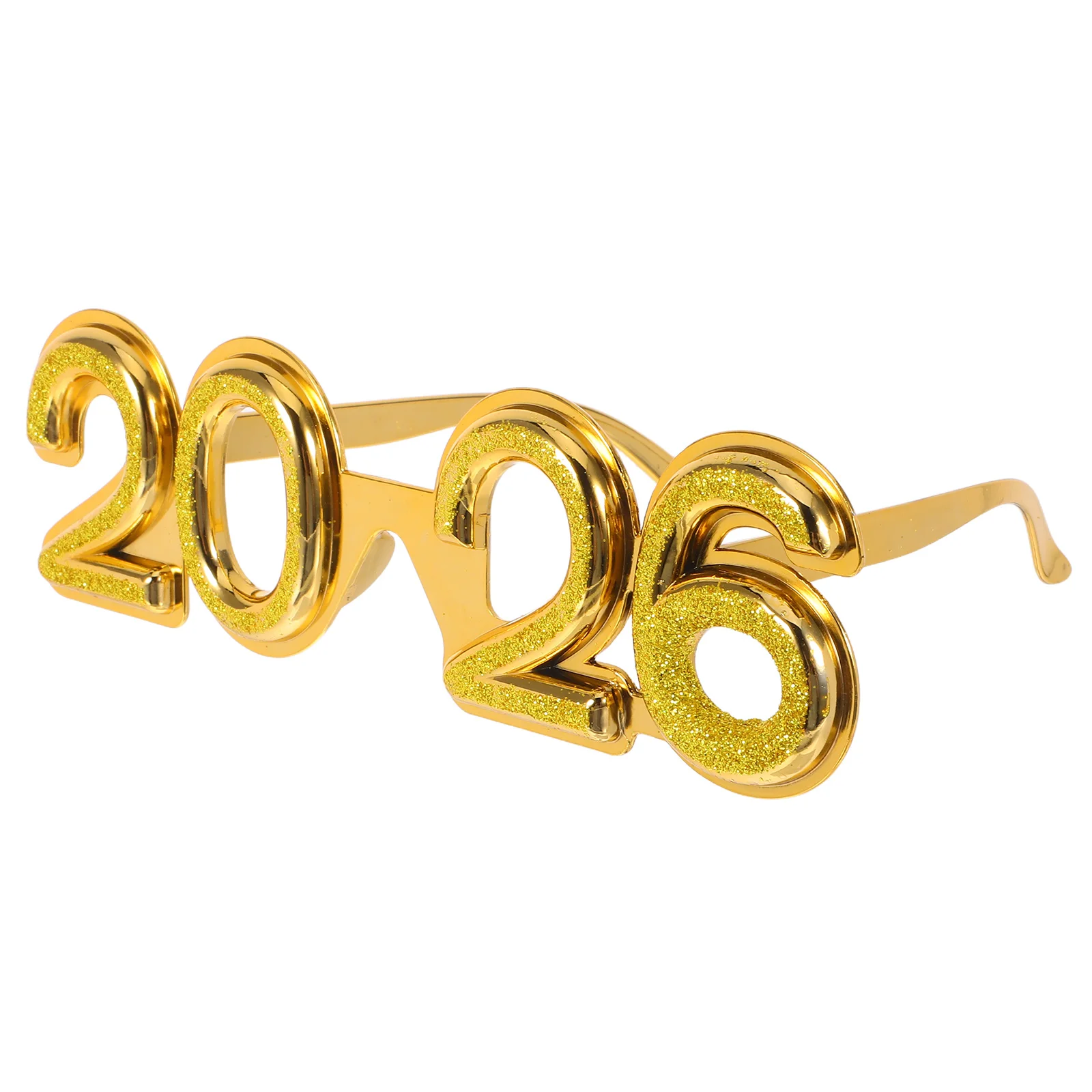 

Glitter 2026 Glasses Unique New Year Eyewear Lightweight Plastic Party Props Holiday Decorations Fun Photo Booth Accessories