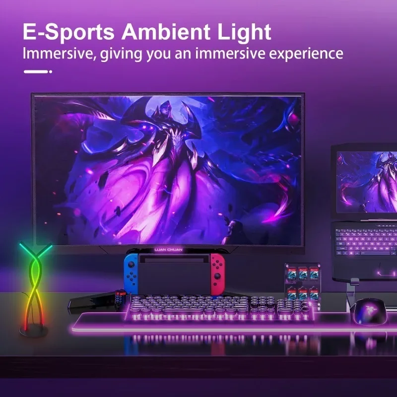 Ambient Night Light RGBIC LED Light Music Sound Control Pickup Rhythm Lamp APP Remote Control for Bedroom Esports TV Decoration