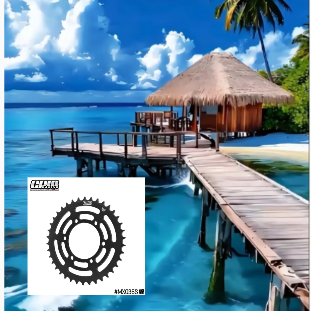 GPM Carbon Steel Hub Chain Sprocket For LOSI 1/4 Promoto MX SM Motorcycle LOS262003