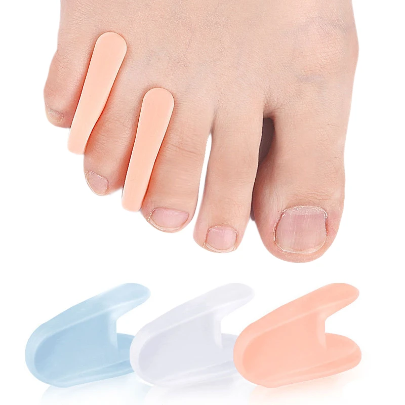 Separador de dedos de Gel para el cuidado de los pies, Corrector de juanetes de Hallux Valgus, Protector ortésico de silicona para el pulgar, enderezar, 1 par