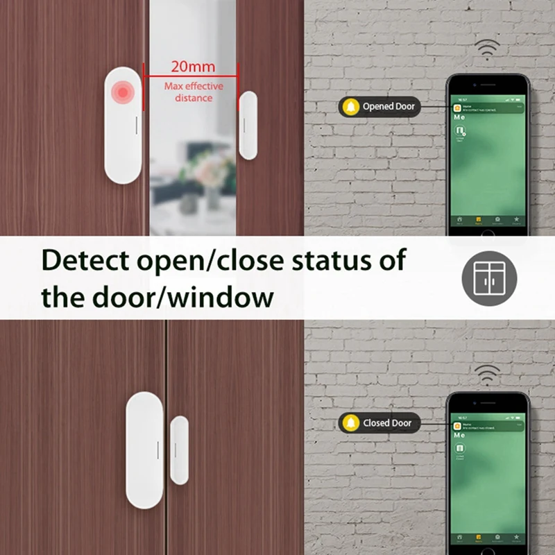 Tuya Materie Draad Deur Raam Sensor Usb Aangedreven Smart Home Draadloze Detector Werken Met Homekit Alexa Google Home