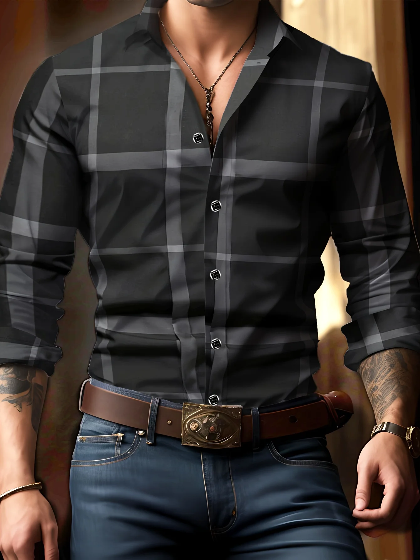 2025 Optical lines Printed Men's Shirts Fashion Long Sleeve Shirt 3D Print Casual Shirt Green Summer Spring Clothing Apparel - Image 2