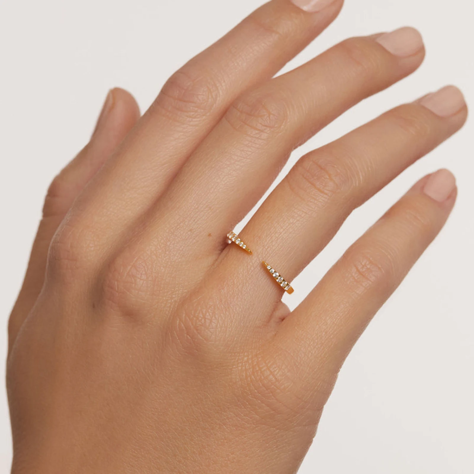ANDYWEN 925 Sterling Silver Open Resizable Twing Rings Luxury Clear CZ Simple Tiny 2022 WInter Women Wedding Fine Jewelry Gift — zdjęcie 6