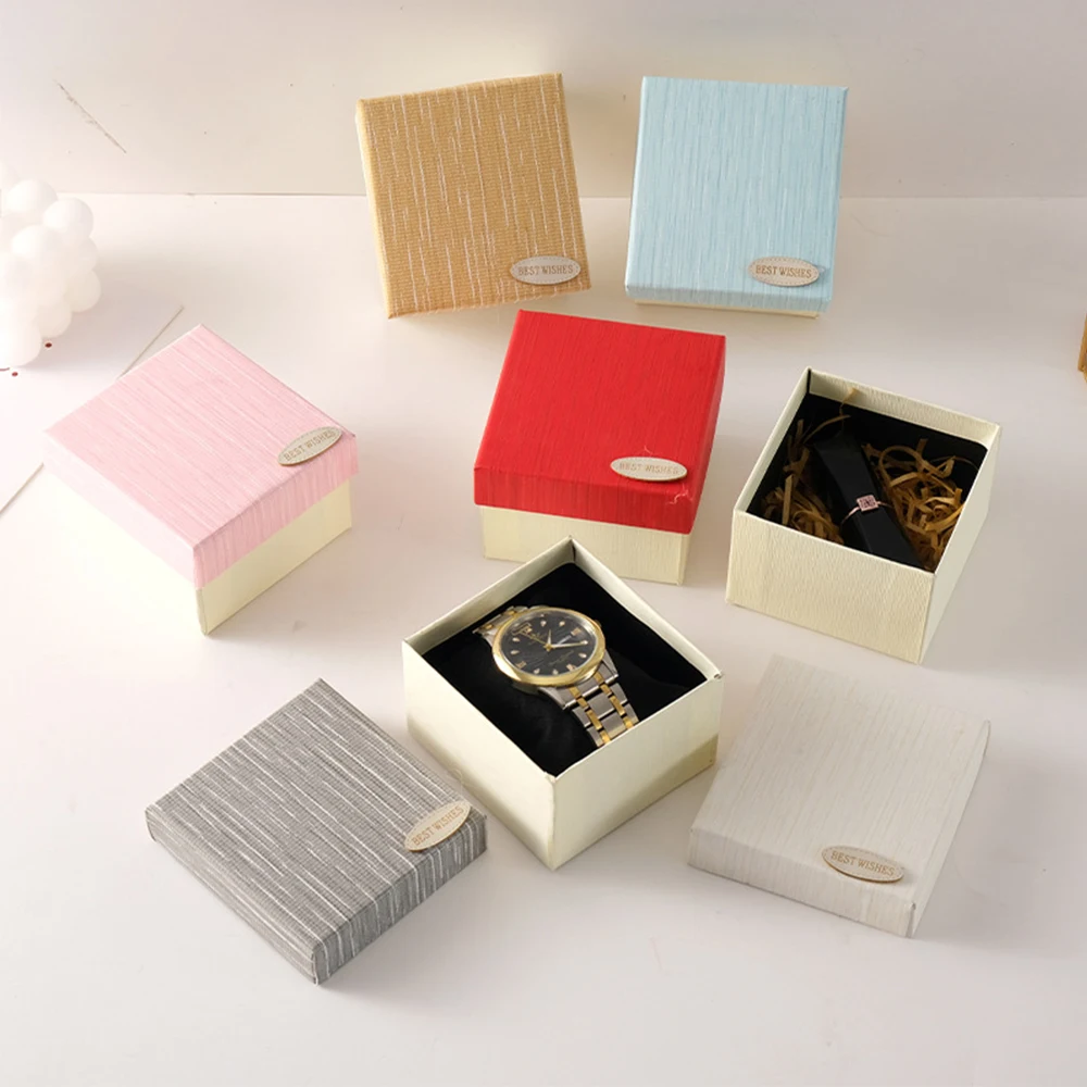 New Style Square Watch Holder Jewelry Storage Box Packaging Earrings Bracelet Small Case as Gift for Family Friend With Pillow