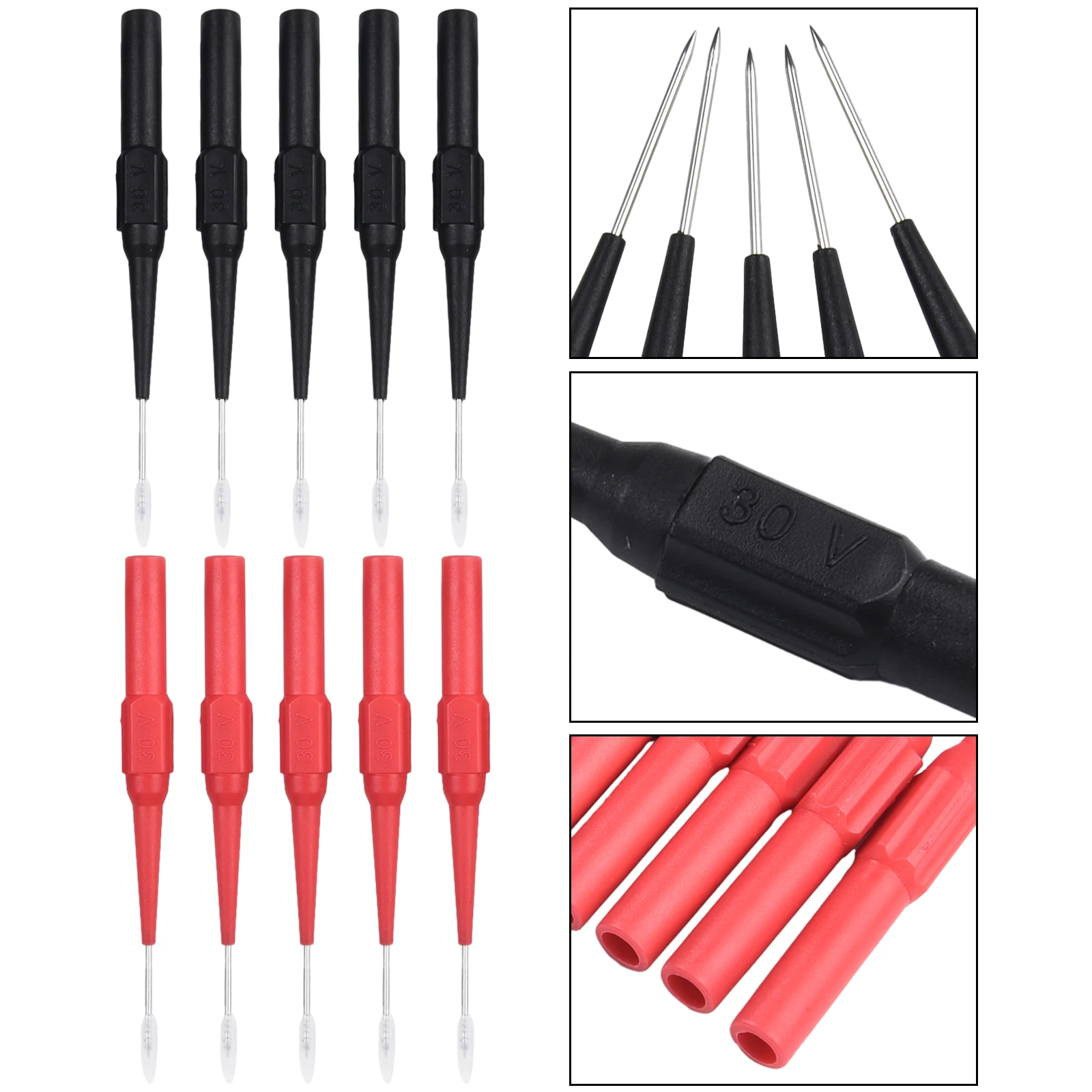 10Pcs 스테인레스 스틸 테스트 프로브는 자동차 유지 보수를 위해 오실로스코프 또는 멀티 미터와 테스트 S에 연결할 수 있습니다.
