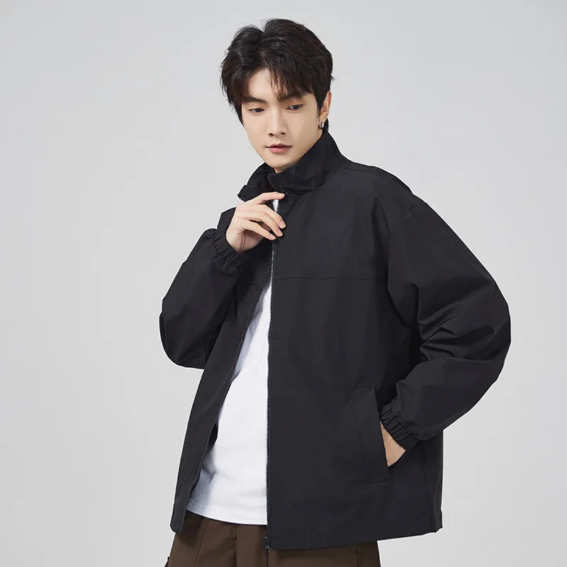 Spring and Autumn 2025 New Windproof Waterproof Sports Stand Collar Jacket for Men