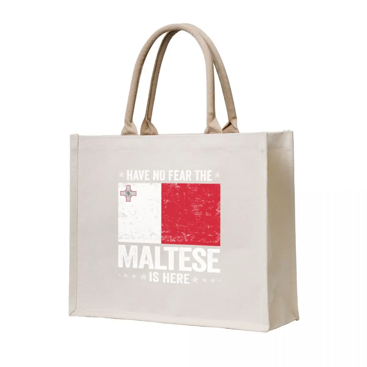 

Have No Fear The Maltese Is Here Malta Flag Design Tote Bag custom bags shopping bag logo eco bag folding