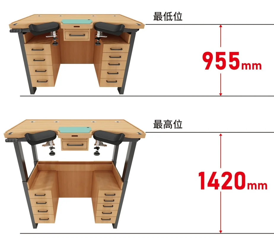 Electrically Adjustable Height Watch Repair Table Set 1280MM/1450MM High Quality Watchmaker Repair Workbench for Precision Timep