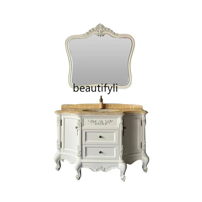 G8578 Chinese Bathroom Cabinet Marble Countertop Luxury Bathroom Cabinet Washstand Combination Wash Basin
