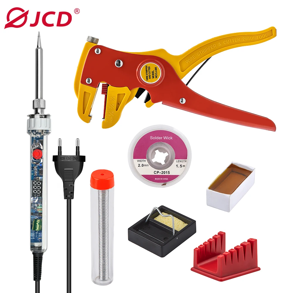 

JCD P907 Transparent Electric Soldering Iron Kit 100W 110V/220V Adjustable Temperature LCD Digital Display Welding Repair Tool