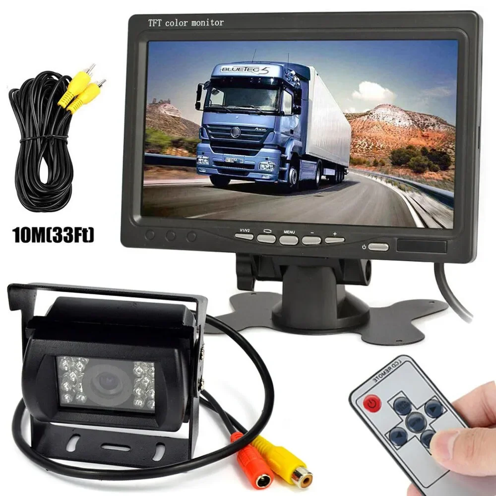 

12-24V Truck Caravan Bus RV Vehicle IR Rear View Backup Camera and 7" Car Monitor rear view camera