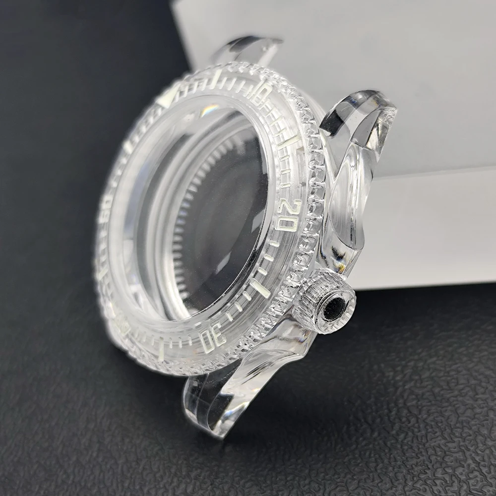 NH35 GMT 40,5mm Uhrengehäuse Herren Transparentes Gehäuse Passend für NH34 NH35 NH38 Uhrwerk Uhrenbox 20mm Uhrenarmband Uhrenzubehör – Detail 7
