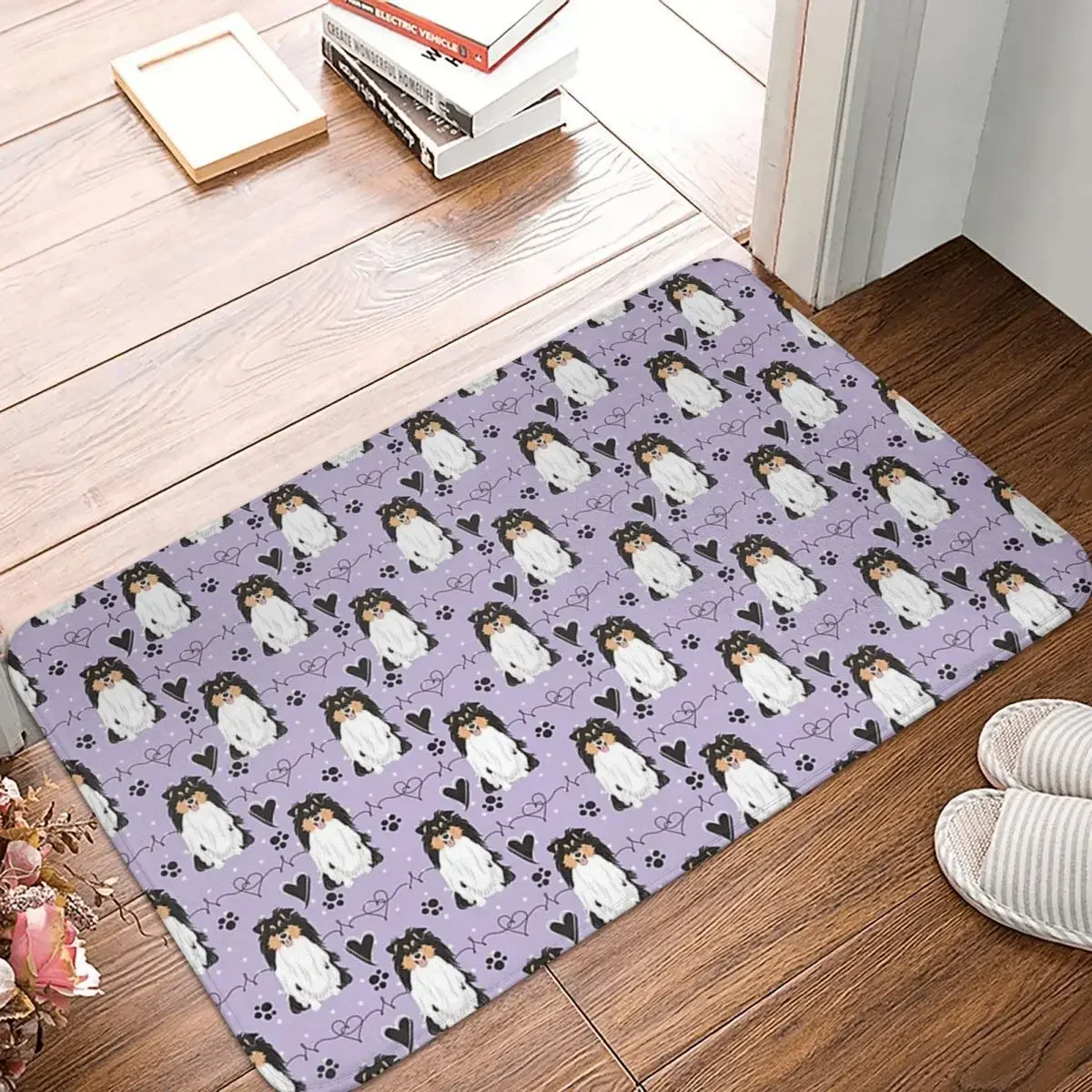 LOVE Tri Color Sheltie Dog Shetland Sheepdog Doormat Rug Carpet Mat Footpad Non-slip Front Room Corridor Kitchen Balcony Toilet