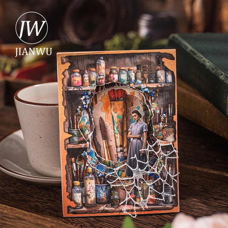 JIANWU Weekendowy Dziennik Seria Vintage Postacie Krajobraz Kolaż Scrapbook Materiał Papier Kreatywne DIY Junk Journal Artykuły Papiernicze
