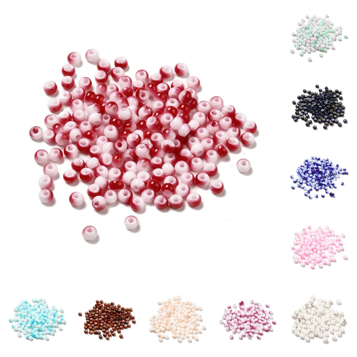 

100g 6/0 4mm Glass Seed Beads Loose Spacer Beads Rondelle for Jewelry Making Garments DIY Bracelet Necklace Bags Clothing Sewing