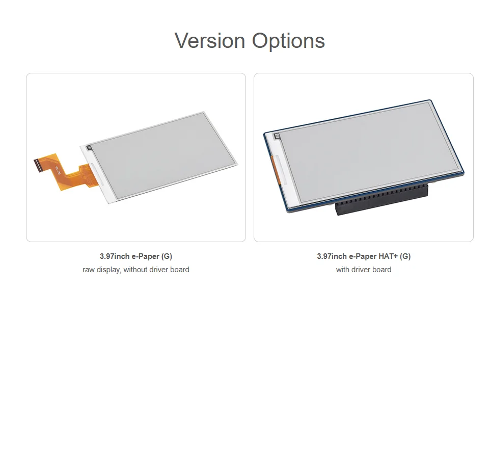 Display E-Paper da 3,97 pollici (G) Display E-Ink 800 × 480 Pixel Interfaccia SPI Testata GPIO Raspberry Pi 40PIN standard