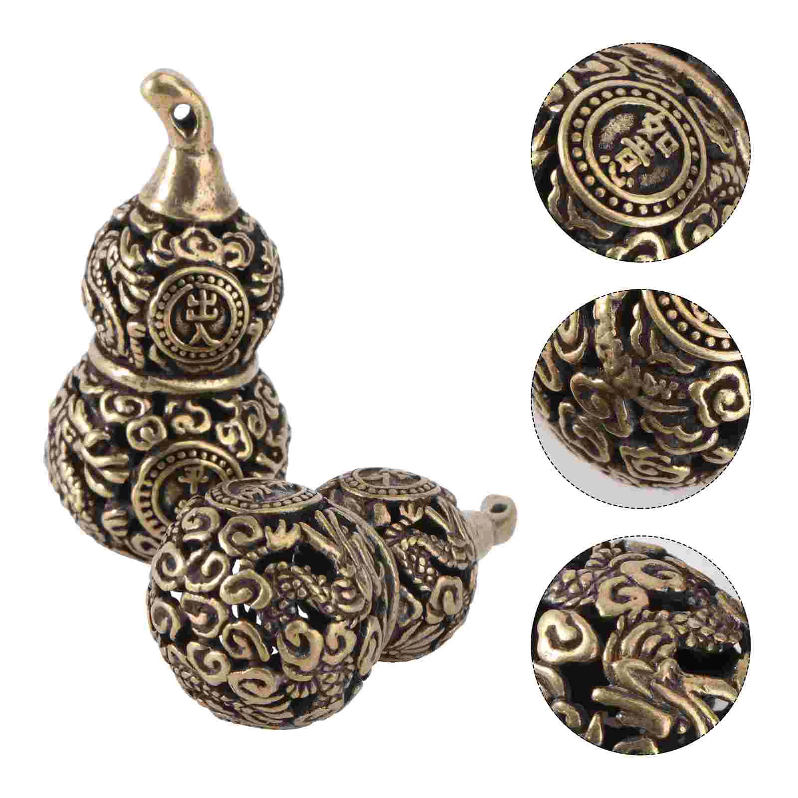 Calabash Keychain Mini Keychains Gourd Decor Small Solid Locket Christmas Socks Pendant Brass