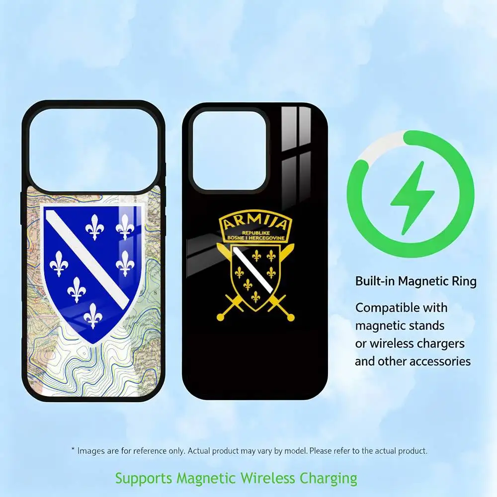 

Bosnia and Herzegovina Coat of arms Phone Case For iPhone17,16,15,14,13,12,11 Plus,Pro Supports Magnetic Wireless Charging